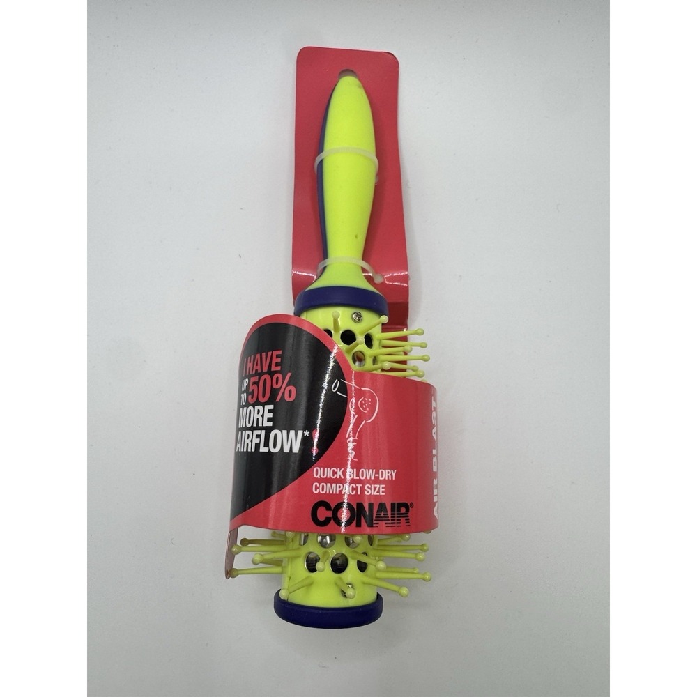 Conair Air Blast quick blow-dry Travel Size round hair brush in neon yellow 2015